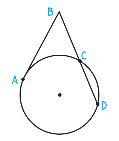 Calculadora del teorema de la tangente-secante